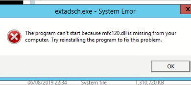 MEM – ‘mfc120.dll’ is missing when extending AD schema for ConfigMgr