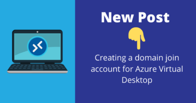 Domain join account for Azure Virtual Desktop (AVD)